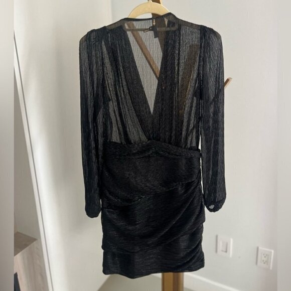 Maje Sequin Black Sheer Ddress - Picture 1 of 13